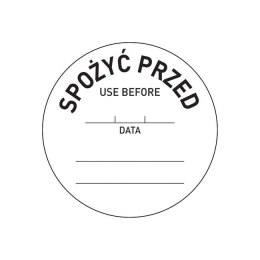 Naklejka food safety - „spożyć przed