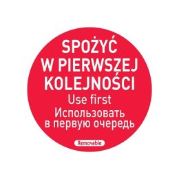 Naklejka food safety - „spożyć w pierwszej kolejności