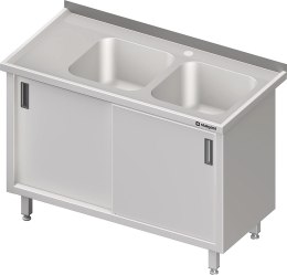 Stół ze zlewem 2-kom.(P),drzwi suwane 1300x700x850 mm