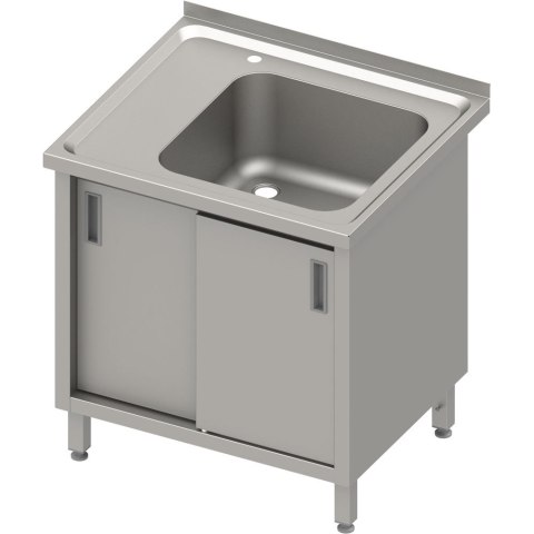 Stół ze zlewem 1-kom.(P),drzwi suwane 900x700x850 mm, blat tłoczony