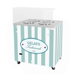 Dystrybutor do lodów | witryna do lodów | konserwator | retro | 4 tub | okrągłe kuwety | 843x670x895 mm | GELATO POZETTI 4 PASTE Resto Quality