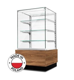 Witryna cukiernicza neutralna Dolce Visione Neutro Premium 700 | wnętrze ze stali nierdzewnej | 700x670x1300 mm Resto Quality