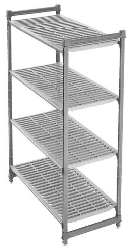 Regał magazynowy CAMBRO Camshelving® basics plus z kompozytu z 4 wentylowanymi półkami 915x460x(H)1830