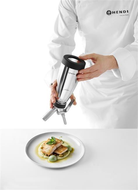 Termo syfon do ciepłych i zimnych sosów, HENDI, 0,5L, ?95x(H)275mm