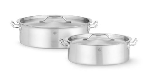 Garnek niski z pokrywką, HENDI, 15,8L, ?380x(H)139mm, Okrągły