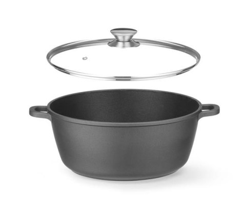 Garnek z powłoką nieprzywierającą, HENDI, 7,5L, czarny, 387x310x(H)130mm