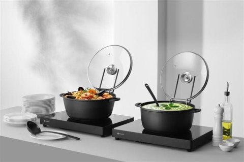 Garnek z powłoką nieprzywierającą, HENDI, 7L, czarny, 367x290x(H)122mm, Okrągły