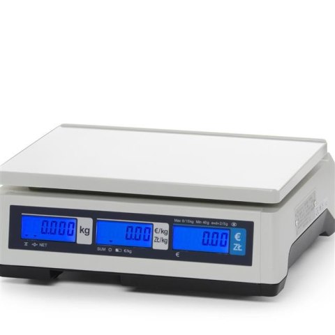 Waga kalkulacyjna z legalizacją, 15 kg, CAS, 304x324x(H)112mm