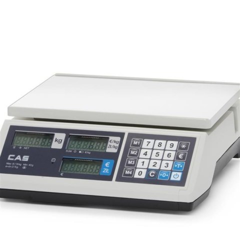 Waga kalkulacyjna z legalizacją, 15 kg, CAS, 304x324x(H)112mm