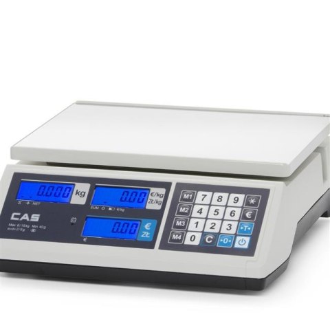 Waga kalkulacyjna z legalizacją, 15 kg, CAS, 304x324x(H)112mm