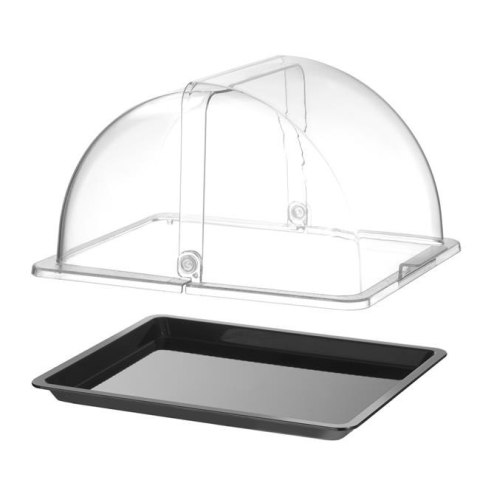 Witrynka roll-top, HENDI, GN 1/2, czarny, 325x265mm, Prostokątny