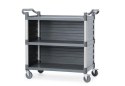 Wózek kelnerski 3-półkowy z polipropylenu, duży, AmerBox, Zawiera boczne panele, 1010x500x(H)960mm