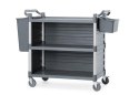 Wózek kelnerski 3-półkowy z polipropylenu, duży, AmerBox, Zawiera boczne panele, 1010x500x(H)960mm