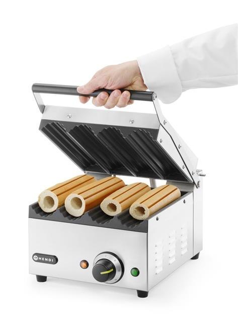Grill kontaktowy Hot-Dog Panini, HENDI, 220-240V/1800W, 385x285x(H)254mm