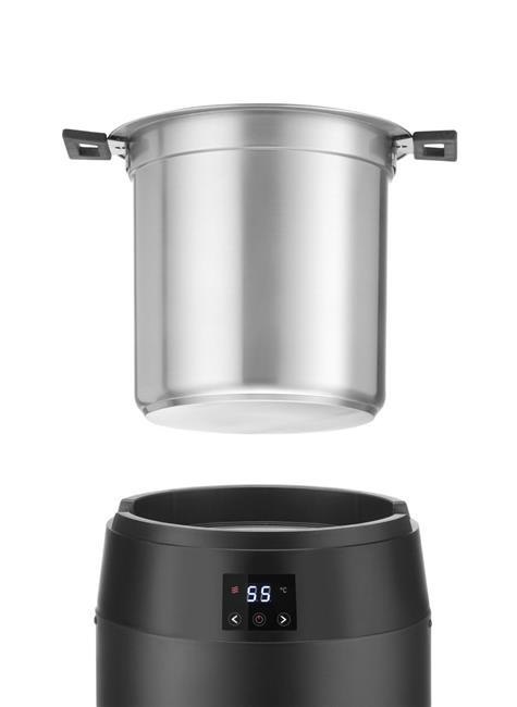 Kociołek do zupy Waterless, 10l, HENDI, 10L, czarny, 220-240V/450W, ?330x(H)398mm
