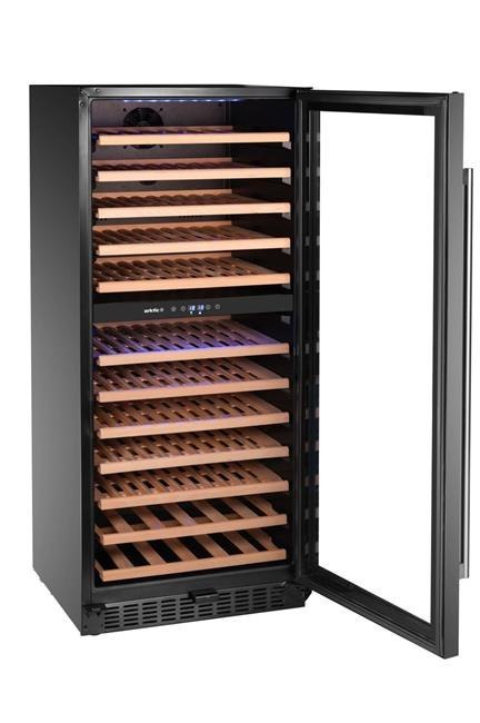 Lodówka do wina, 2-strefowa, 124 butelki, Arktic, 265L, czarny, 569x595x(H)1397mm
