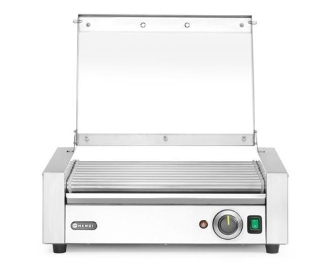 Podgrzewacz rolkowy do parówek jednostrefowy, z energooszczędną pokrywą, HENDI, 9 rolek, 230V/790W, 566x450x(H)259mm Wariant pod