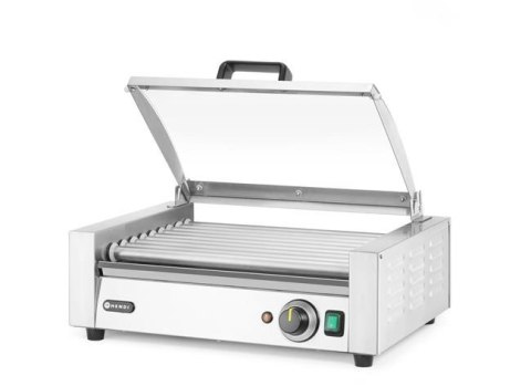 Podgrzewacz rolkowy do parówek jednostrefowy, z energooszczędną pokrywą, HENDI, 9 rolek, 230V/790W, 566x450x(H)259mm Wariant pod