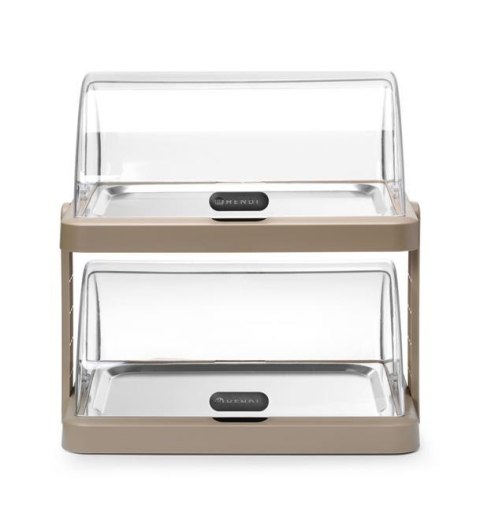 Podwójna witrynka chłodząca roll-top Duo UNIQ, HENDI, designed by Robert Bronwasser, beżowy, 480x355x(H)480mm, Prostokątny Waria