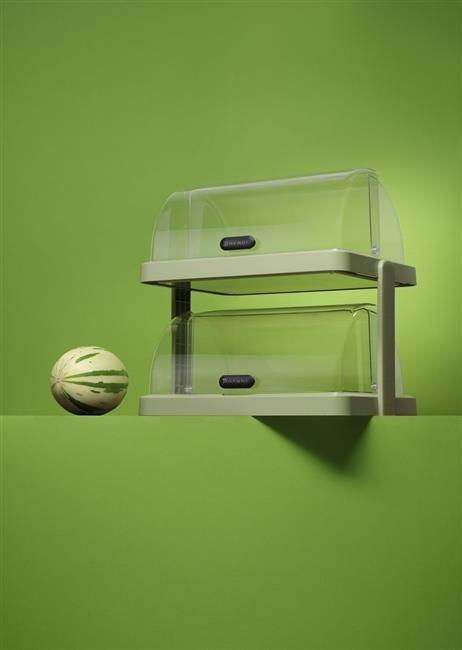 Podwójna witrynka chłodząca roll-top Duo UNIQ, HENDI, designed by Robert Bronwasser, zielony, 480x355x(H)480mm, Prostokątny Wari