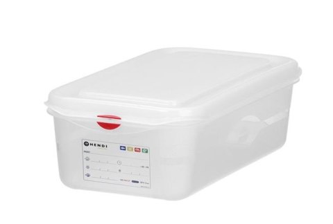 Pojemnik GN 1/3 z polipropylenu, HENDI, GN 1/3, 4L, transparentny, 325x176x(H)100mm, Prostokątny