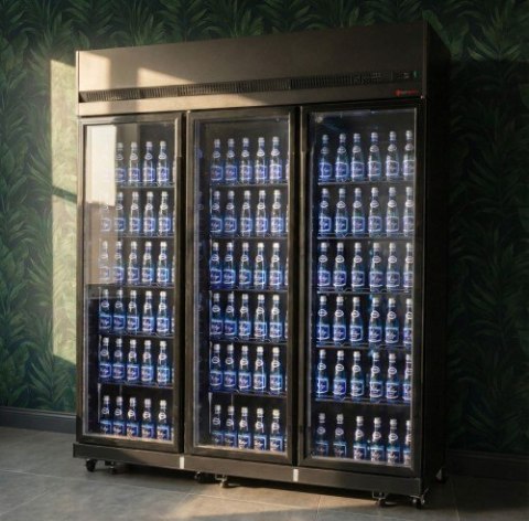 Szafa chłodnicza 3-drzwiowa przeszklona RQ1180-BLACK Resto Quality | czarna | drzwi skrzydłowe | 1650x631x2000 mm | 1181 l Resto Quality