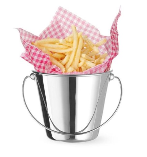 Wiaderko z uchwytem miniaturowe do przekąsek, HENDI, ?130x(H)110mm, Okrągły