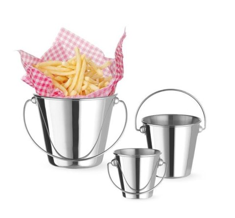 Wiaderko z uchwytem miniaturowe do przekąsek, HENDI, ?130x(H)110mm, Okrągły