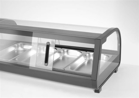 Witryna chłodnicza do sushi, Arktic, W zestawie pojemniki: 4x GN 1/3 (H) 40 mm., GN 1/3, czarny, 220-240V/190W, 1177x426x(H)296m