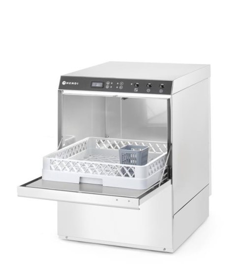 Zmywarka 50x50 Doppio, HENDI, z dozownikiem detergentu i pompą spustową, 400V/4900W