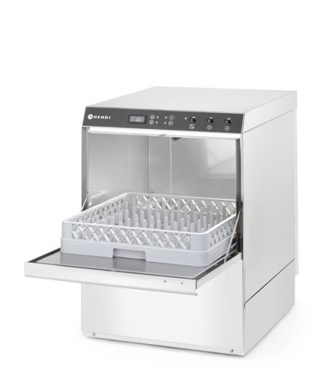 Zmywarka 50x50 Doppio, HENDI, z dozownikiem detergentu i pompą spustową, 400V/4900W