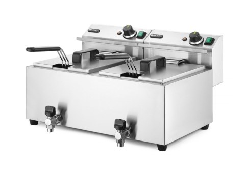 Frytownica MASTERPRO z kranem spustowym - 2 x 8L Hendi