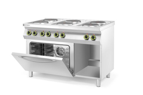 KUCHNIA ELEKTRYCZNA 6-PŁYTOWA KITCHEN LINE Z KONWEKCYJNYM PIEKARNIKIEM ELEKTRYCZNYM GN 1/1 Hendi