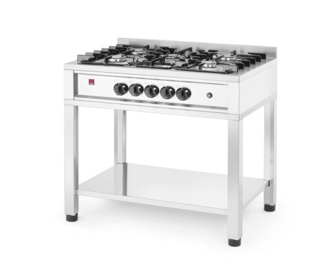 Kuchenka gazowa - 5-palnikowa Kitchen Line na podstawie otwartej Hendi