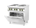 Kuchnia elektryczna - 4-płytowa Kitchen Line z konwekcyjnym piekarnikiem elektrycznym GN 1/1 Hendi