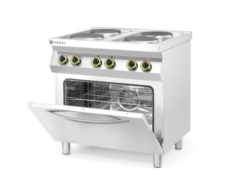 Kuchnia elektryczna - 4-płytowa Kitchen Line z konwekcyjnym piekarnikiem elektrycznym GN 1/1 Hendi