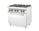 Kuchnia gazowa 4-palnikowa Kitchen Line z konwekcyjnym piekarnikiem elektrycznym GN1/1 Hendi