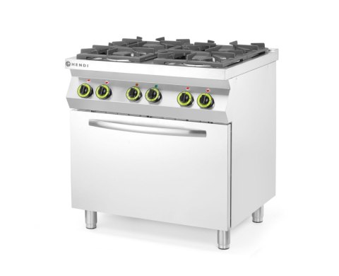 Kuchnia gazowa 4-palnikowa Kitchen Line z konwekcyjnym piekarnikiem elektrycznym GN1/1 Hendi