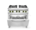 Kuchnia gazowa 4-palnikowa Kitchen Line z konwekcyjnym piekarnikiem elektrycznym GN1/1 Hendi
