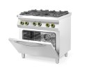 Kuchnia gazowa 4-palnikowa Kitchen Line z konwekcyjnym piekarnikiem elektrycznym GN1/1 Hendi