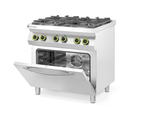 Kuchnia gazowa 4-palnikowa Kitchen Line z konwekcyjnym piekarnikiem elektrycznym GN1/1 Hendi