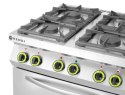 Kuchnia gazowa 4-palnikowa Kitchen Line z konwekcyjnym piekarnikiem elektrycznym GN1/1 Hendi