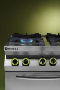 Kuchnia gazowa 4-palnikowa Kitchen Line z konwekcyjnym piekarnikiem elektrycznym GN1/1 Hendi