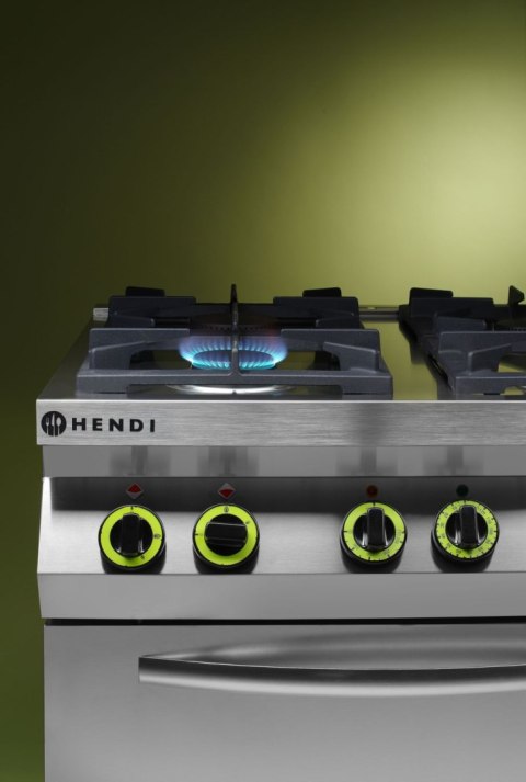 Kuchnia gazowa 4-palnikowa Kitchen Line z konwekcyjnym piekarnikiem elektrycznym GN1/1 Hendi