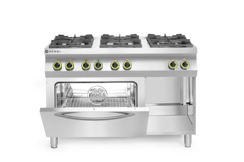 Kuchnia gazowa 6-palnikowa Kitchen Line z konwekcyjnym piekarnikiem elektrycznym GN 1/1 Hendi