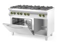 Kuchnia gazowa 6-palnikowa Kitchen Line z konwekcyjnym piekarnikiem elektrycznym GN 1/1 Hendi