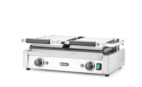 Grill kontaktowy podwójny - jedna str. ryflowana, druga str. gładka Hendi