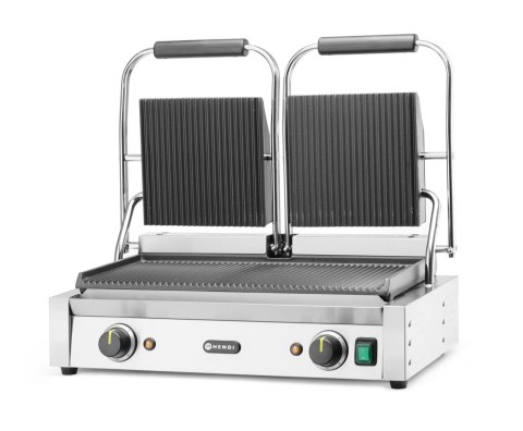Grill kontaktowy podwójny - ryflowany Hendi