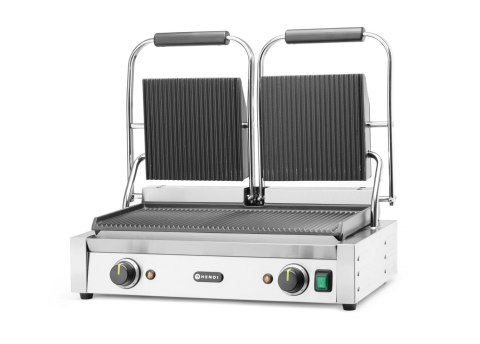 Grill kontaktowy podwójny - ryflowany Hendi