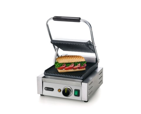 Grill kontaktowy pojedyńczy góra i dół ryflowane Hendi